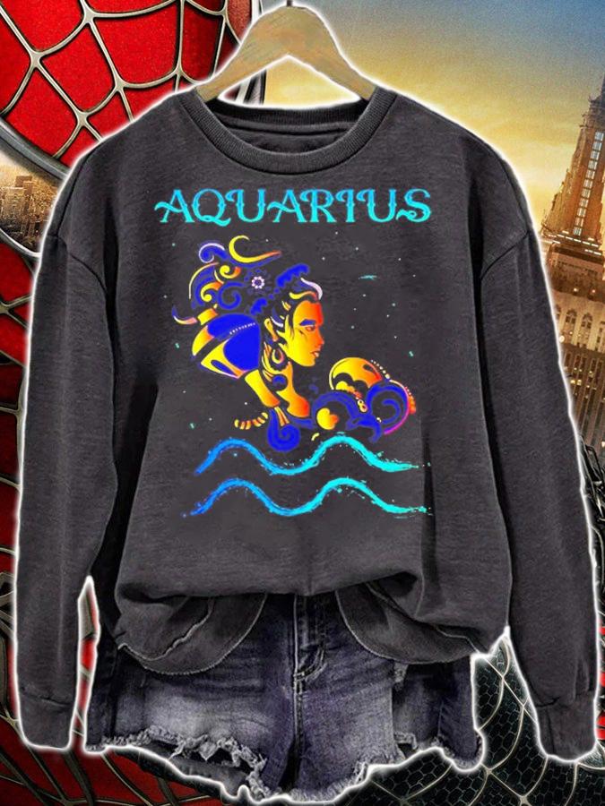 Aquarius Woman Zodiac Sign January February Birthday T-Shirt t-shirt sweatshirt