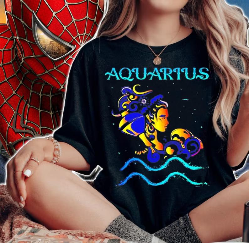 Aquarius Woman Zodiac Sign January February Birthday T-Shirt t-shirt woman shirt