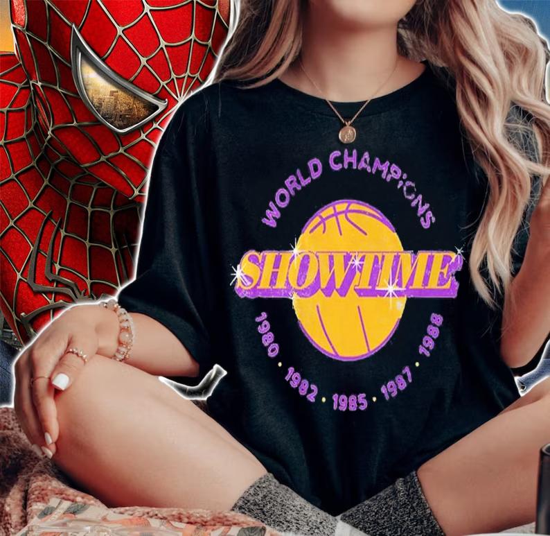 Basketball World Champions Showtime 1980 1982 1985 1987 1988 Shirt t-shirt woman shirt