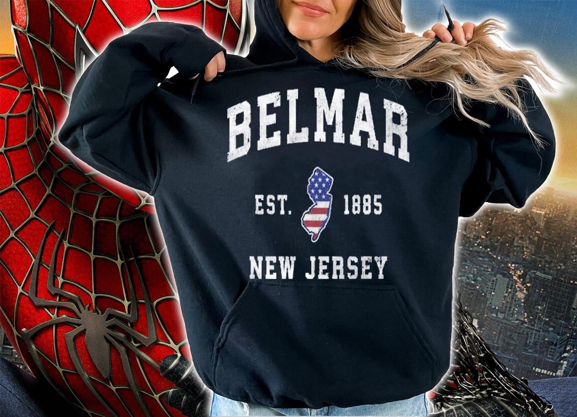 Belmar New Jersey Nj Vintage American Flag Sports Design Shirt t-shirt