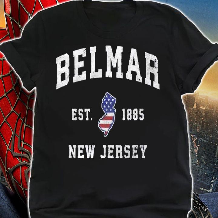 Belmar New Jersey Nj Vintage American Flag Sports Design Shirt t-shirt