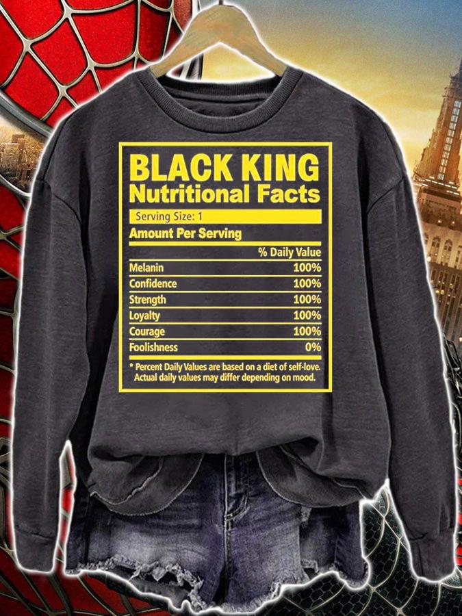 Black King Nutritional Facts Black History Month T-Shirt t-shirt sweatshirt