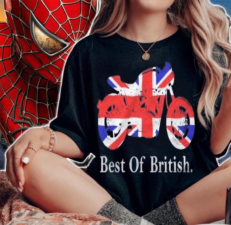 British Biker . Classic Cafe Racer Union Jack shirt t-shirt