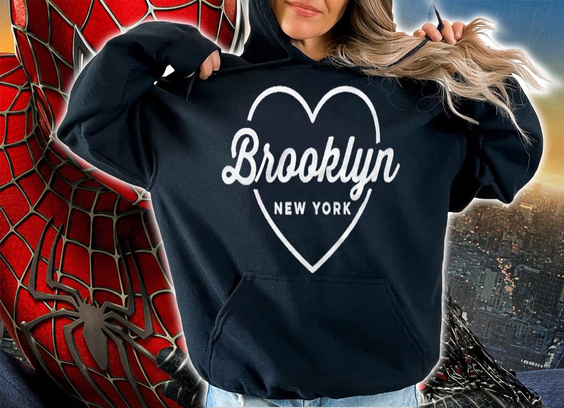 Brooklyn New York Love Heart Retro Script Travel America Shirt t-shirt hoodie