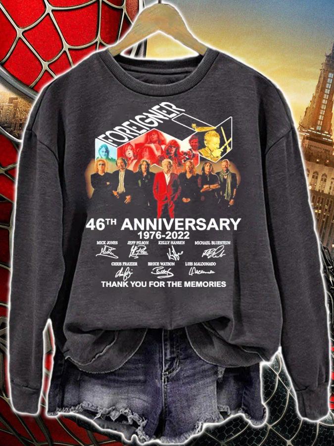 Foreigner 46th Anniversary 1976-2022 Signatures Thank You For The Memories Shirt t-shirt sweatshirt