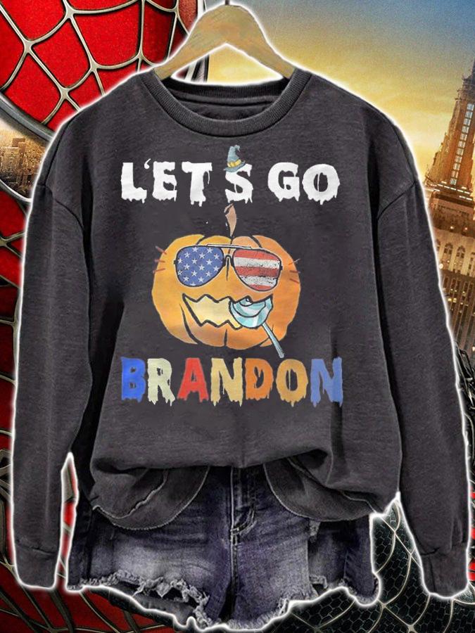 Let's Go Brandon Pumpkin Sunglasses Biden Halloween T-Shirt t-shirt