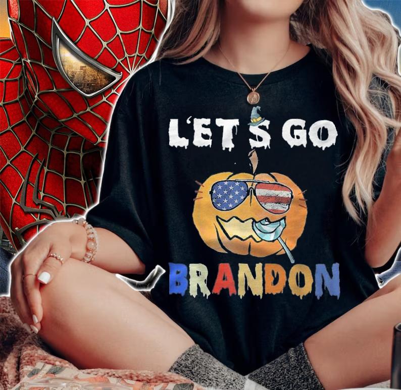 Let's Go Brandon Pumpkin Sunglasses Biden Halloween T-Shirt t-shirt