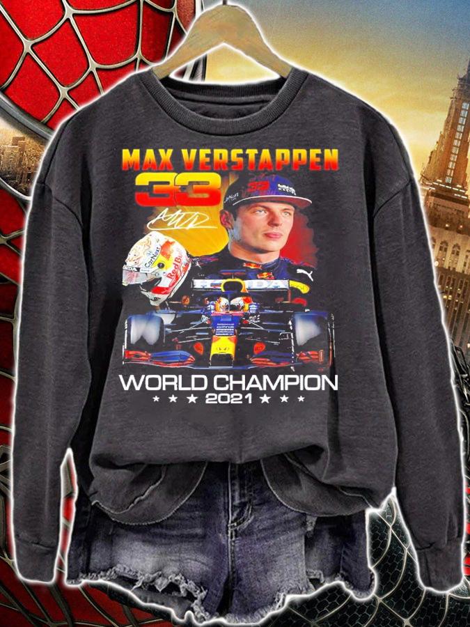 Max Verstappen 33 World Champion 2021 Signatures Shirt t-shirt