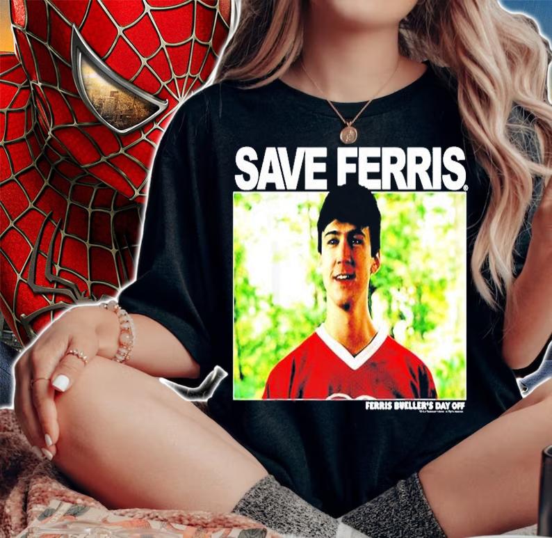 Ferris Bueller Cameron Save Ferris Photoreal T-Shirt t-shirt woman shirt