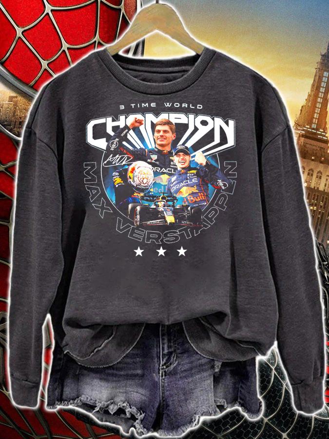 Max Verstappen 3 Time World Champion Signature t-shirt