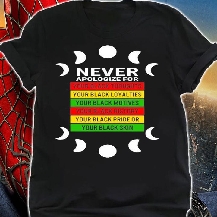 Never Apologize For Your Black Thoughts T-Shirt t-shirt shirt