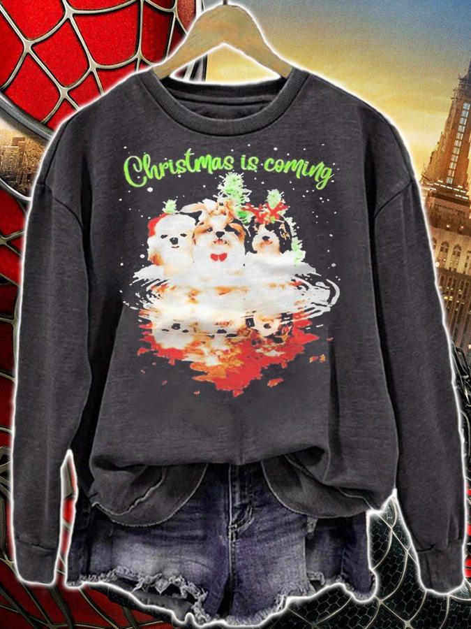Shih Tzu Christmas is coming T-shirt t-shirt sweatshirt