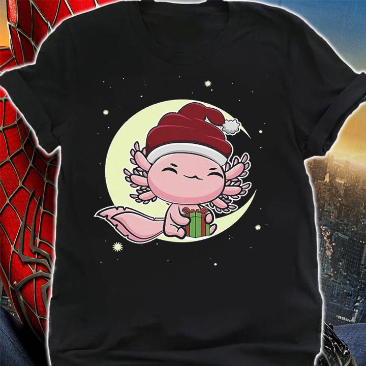 Christmas Cute Axolotl Kawaii Japanese Anime Manga Santa T-Shirt t-shirt