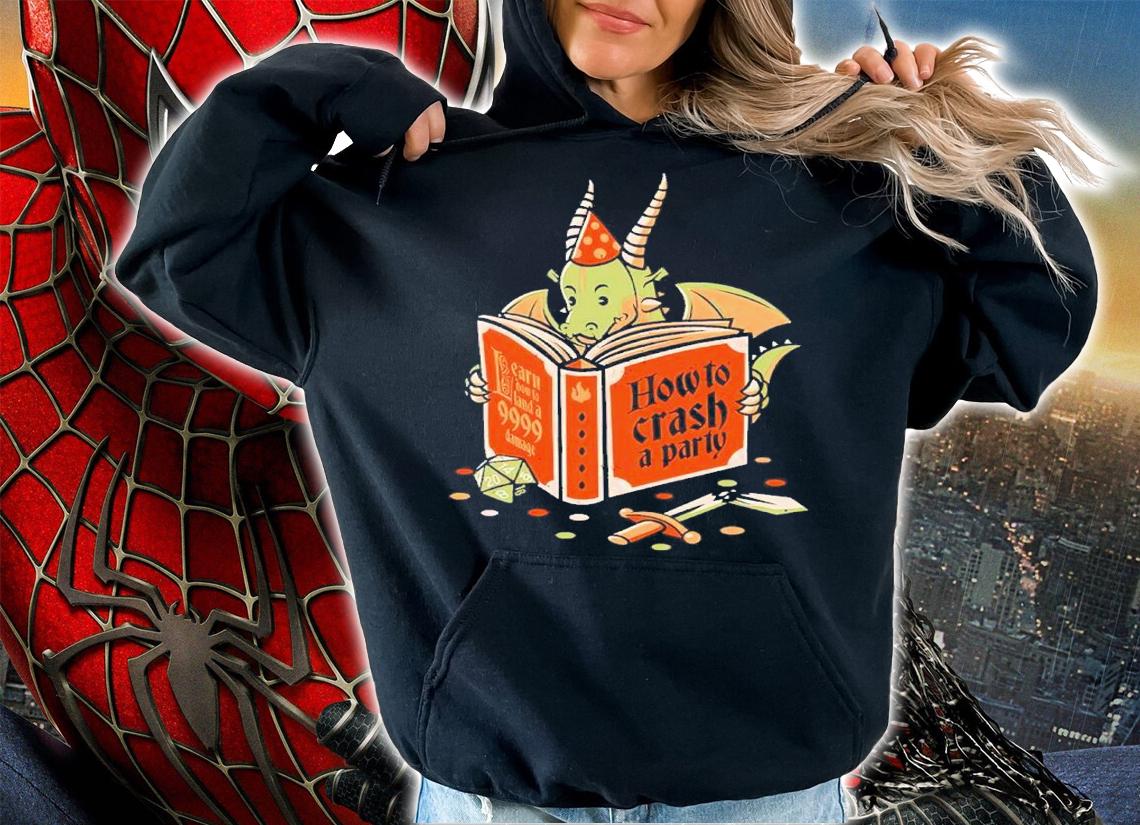 Dragon Reading A Book RPG Party Crashing Shirt t-shirt
