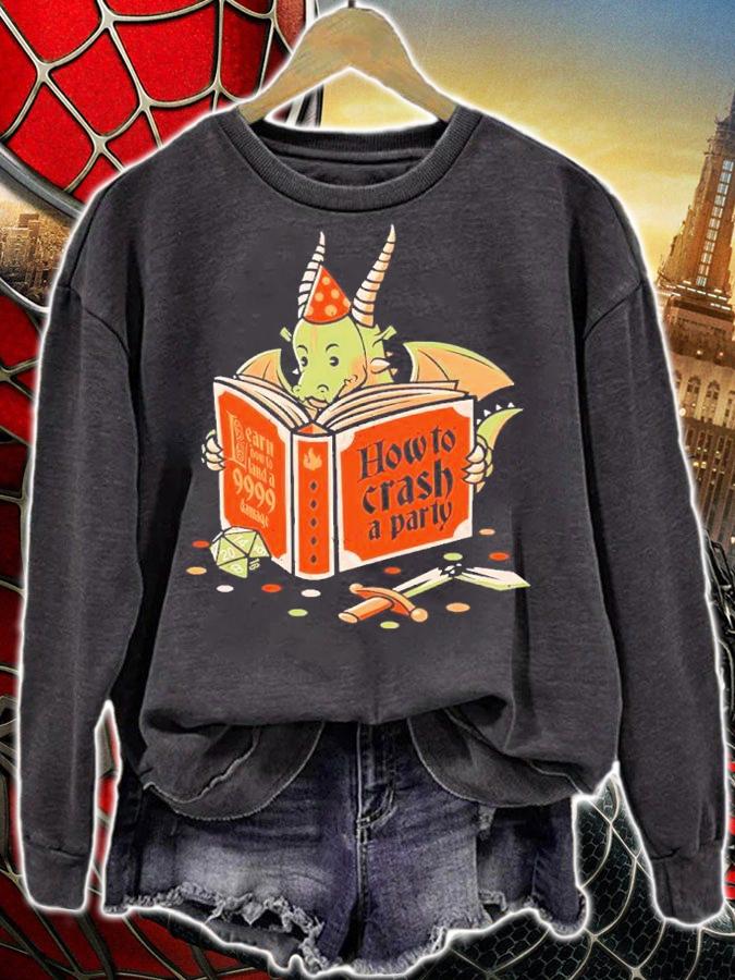 Dragon Reading A Book RPG Party Crashing Shirt t-shirt