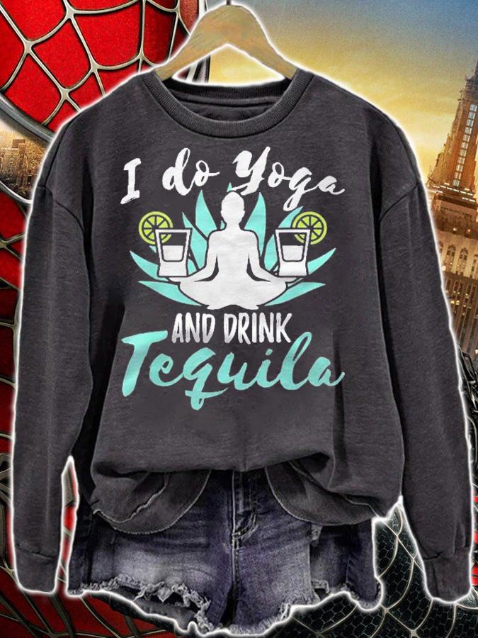 I Do Yoga And Drink Tequila Funny Drinker Drinking Shirt t-shirt