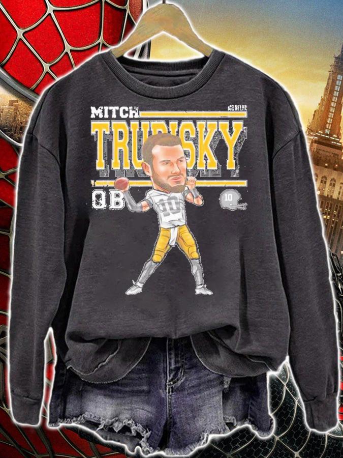Mitch Trubisky Pittsburgh Cartoon Football Signatures Shirt t-shirt
