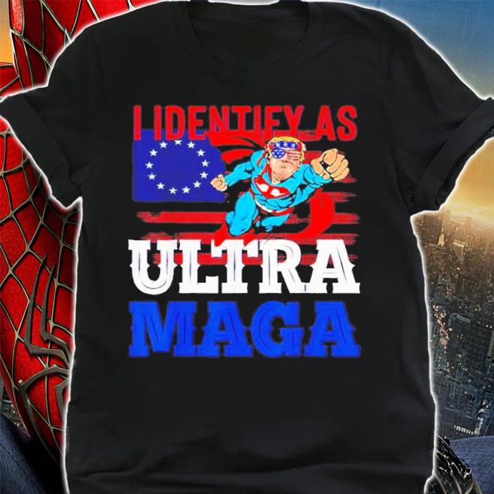 Donald Trump Supertrump I Identify As Ultra Maga American Flag Shirt t-shirt shirt