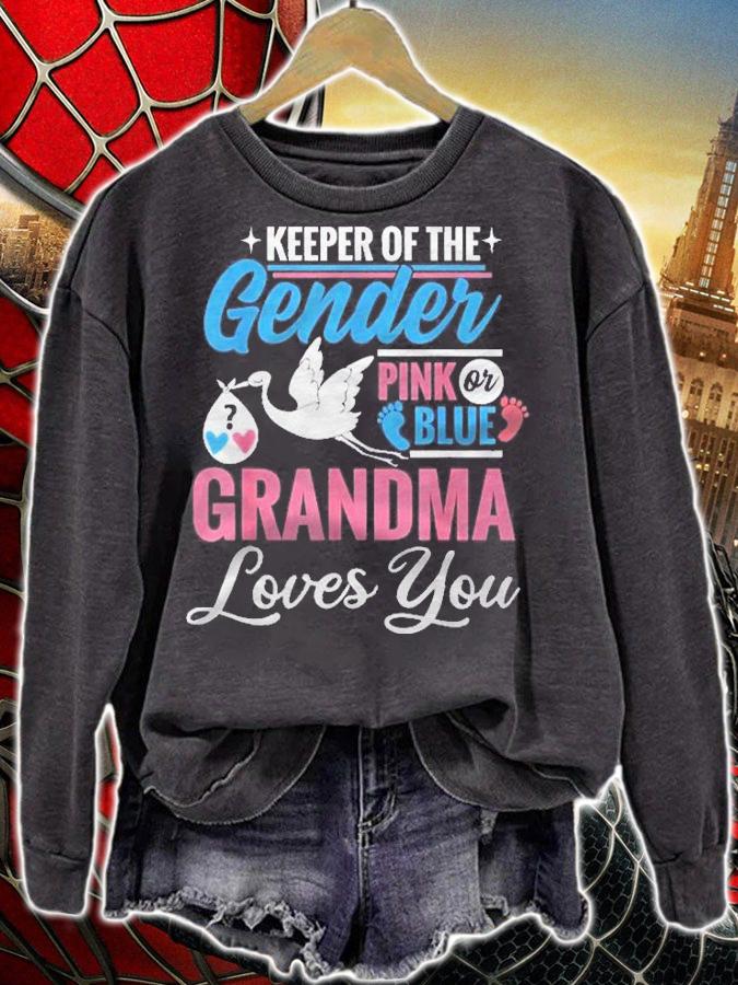 Keeper Of The Gender Grandma Loves You Reveal Announcement Shirt t-shirt sweatshirt