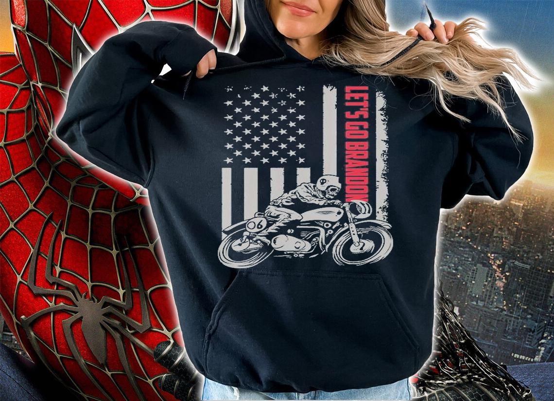 Let's Go Brandon Let's Go Brandon American Biker Usa Flag T-Shirt t-shirt