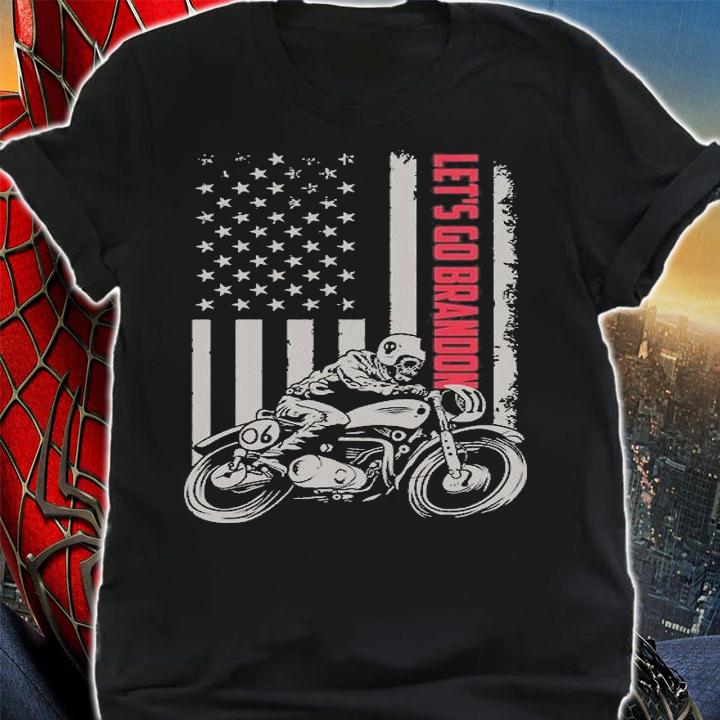 Let's Go Brandon Let's Go Brandon American Biker Usa Flag T-Shirt t-shirt