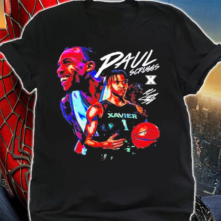 Paul Scruggs Player Xavier Basketball Shirt t-shirt shirt