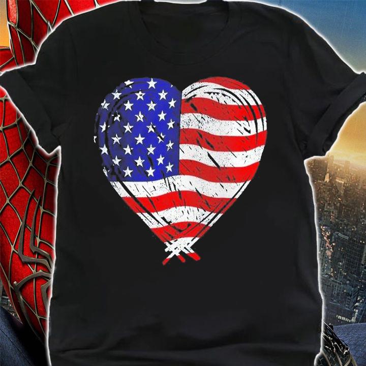 US Flag Memorial Day 4th July Partiotic Heart Red White Blue T-Shirt t-shirt