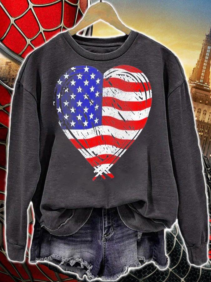 US Flag Memorial Day 4th July Partiotic Heart Red White Blue T-Shirt t-shirt