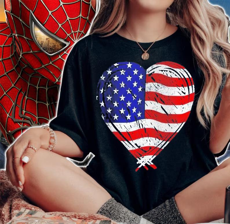US Flag Memorial Day 4th July Partiotic Heart Red White Blue T-Shirt t-shirt