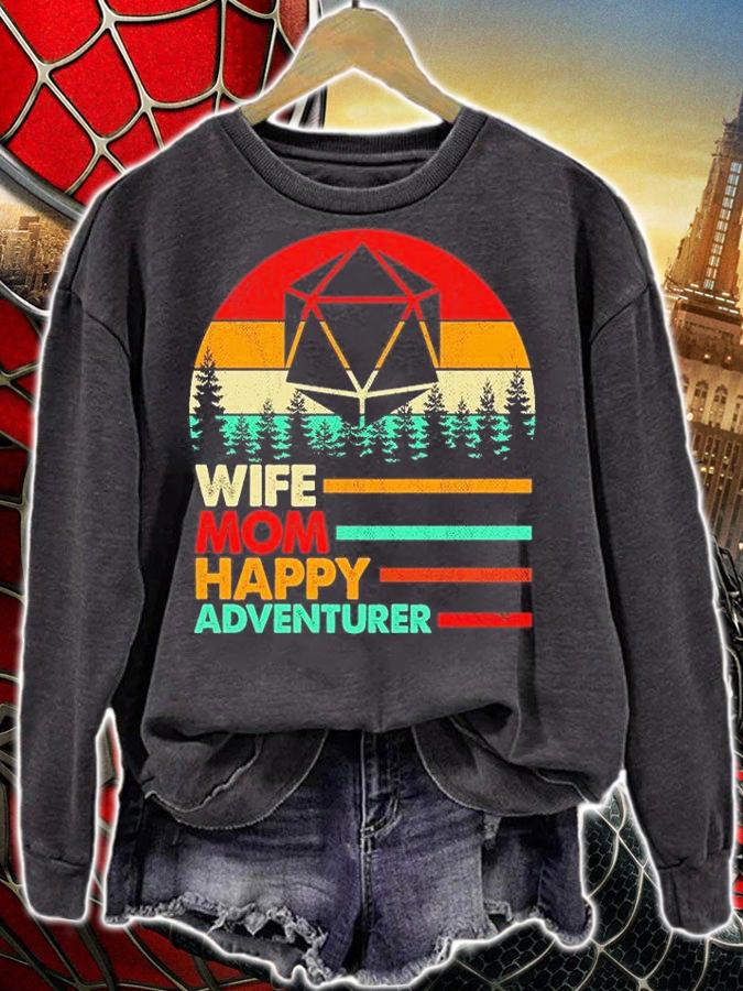 Wife Mom Happy Adventurer Vintage T-Shirt t-shirt sweatshirt