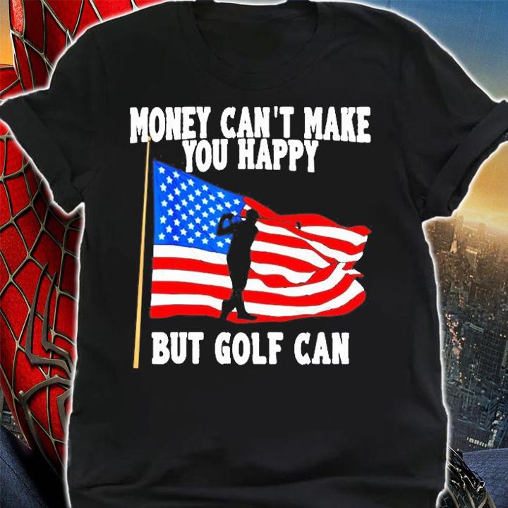 National Golf Day, Golfer American Flag Silhouette Quote T-Shirt t-shirt shirt