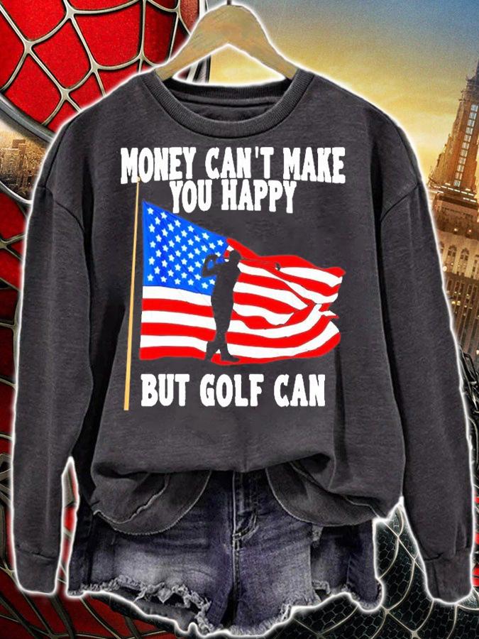 National Golf Day, Golfer American Flag Silhouette Quote T-Shirt t-shirt sweatshirt