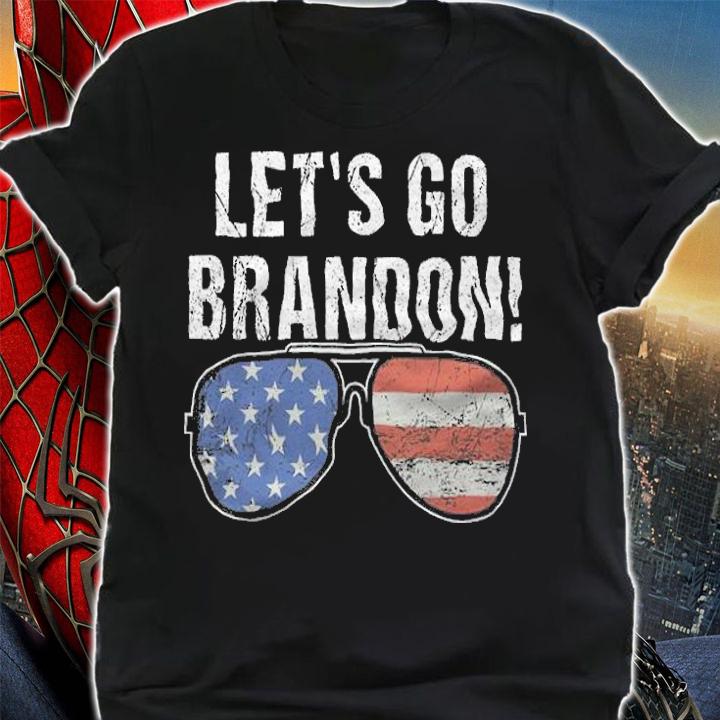 Let's Go Brandon Sunglasses USA Flag T-Shirt t-shirt