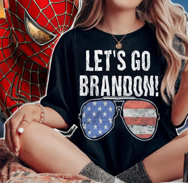 Let's Go Brandon Sunglasses USA Flag T-Shirt t-shirt