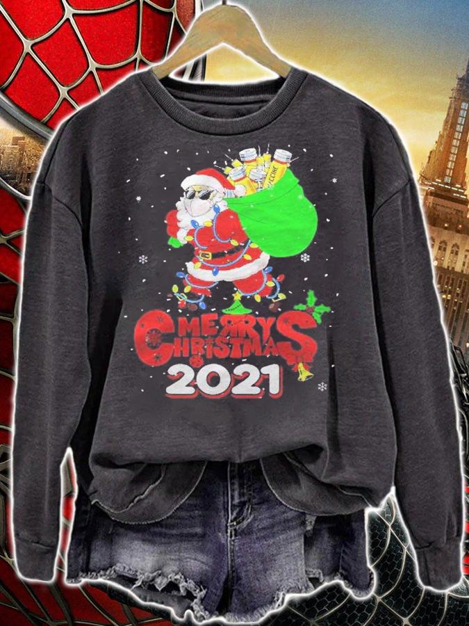 Merry Christmas 2021 Santa Claus Shirt Vaccinated Funny Xmas Shirt t-shirt sweatshirt
