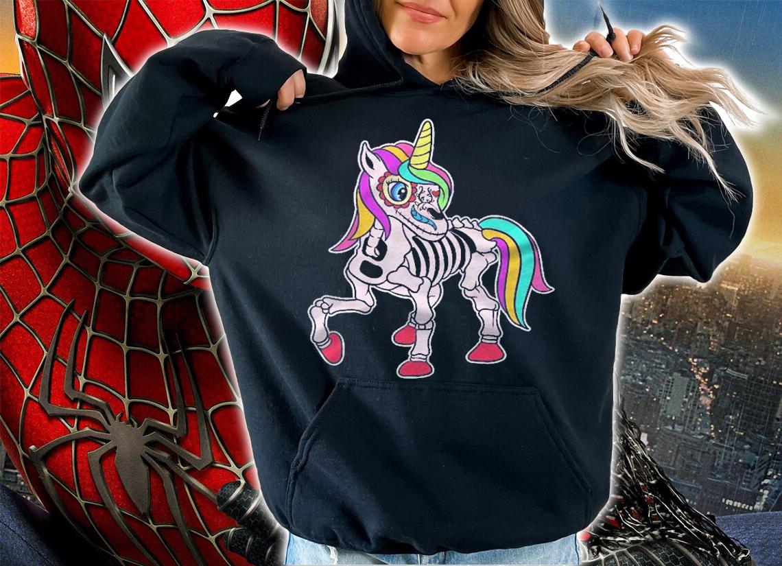 Unicorn Dia De Los Muertos Sugar Skull Skeleton Unicorn Shirt t-shirt hoodie