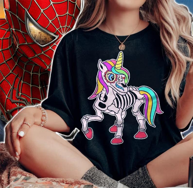 Unicorn Dia De Los Muertos Sugar Skull Skeleton Unicorn Shirt t-shirt woman shirt