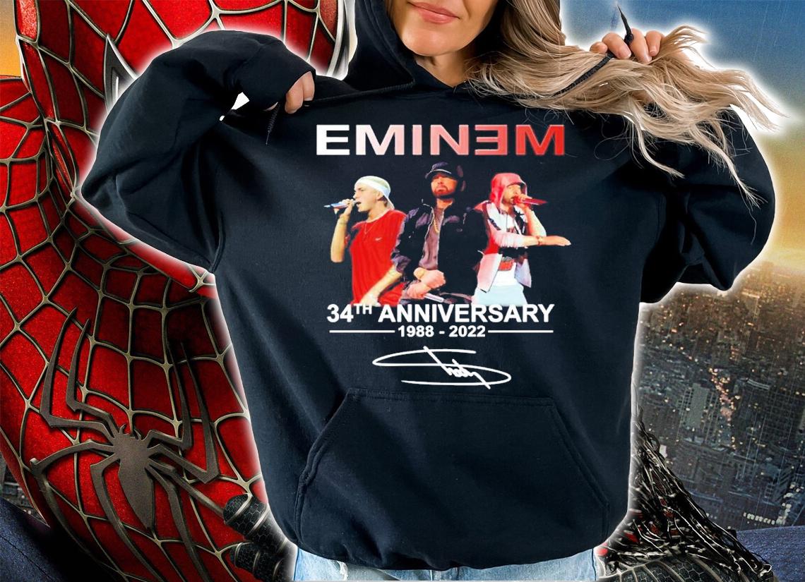 Eminem 34th Anniversary 1988-2022 Signatures Shirt t-shirt hoodie