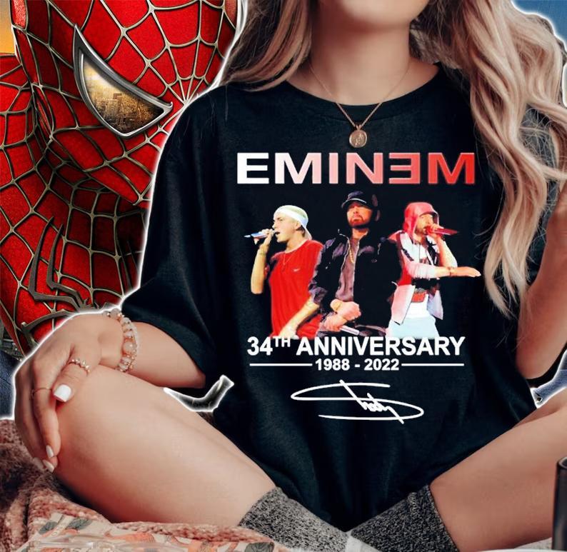 Eminem 34th Anniversary 1988-2022 Signatures Shirt t-shirt woman shirt