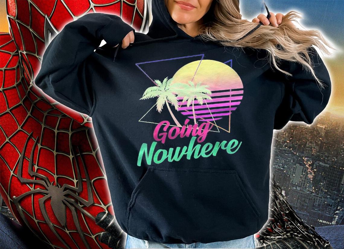 Going Nowhere Retro 1980S 1990S Palm Trees Sunset Beach Art Shirt t-shirt