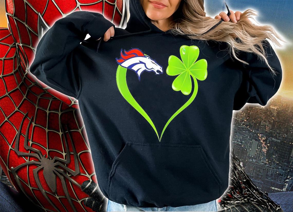 Denver Broncos Shamrock Heart St Patrick's Day T-Shirt t-shirt hoodie