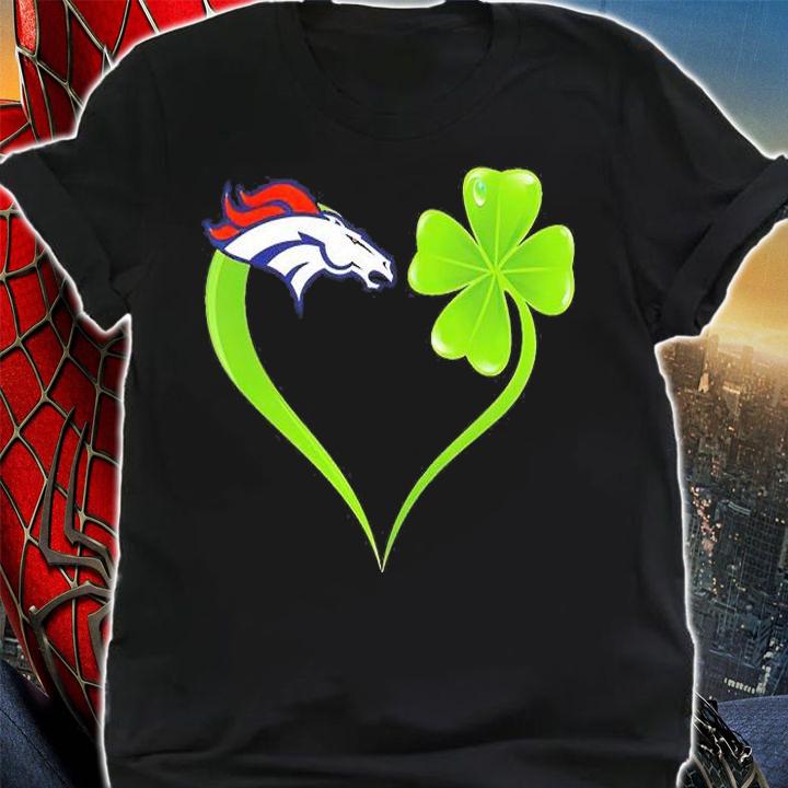 Denver Broncos Shamrock Heart St Patrick's Day T-Shirt t-shirt shirt