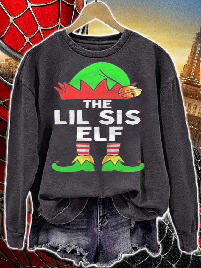 Lil Sis Elf Matching Family Christmas Sister Women Girls Shirt t-shirt