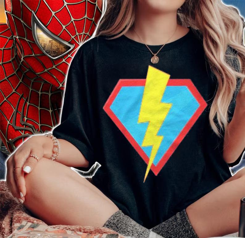 Superhero Lightning Bolt Costume Halloween Ironic Scary Gift Shirt t-shirt woman shirt