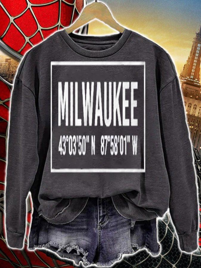 Milwaukee Wi Wisconsin Funny City Coordinates Home Gift Shirt
