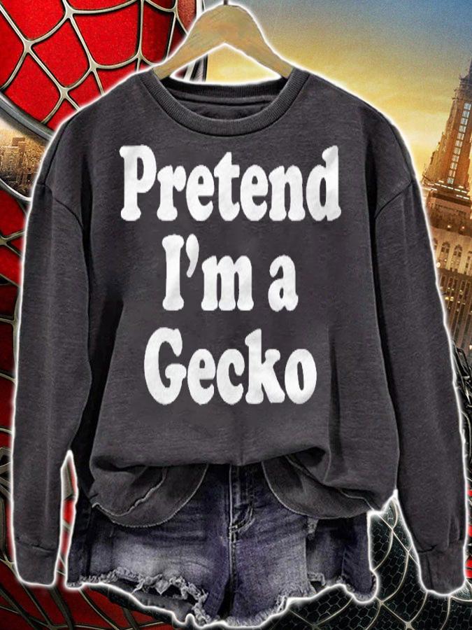 Pretend Im A Gecko Funny Lazy Easy Halloween Costume Shirt sweatshirt