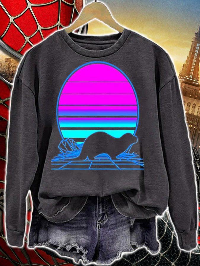 River Otter Pastel Goth Vaporwave T-Shirt sweatshirt