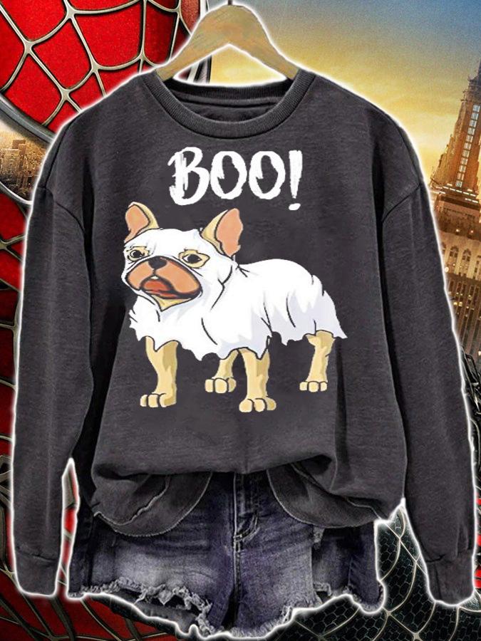 Frenchie Ghost Costume Funny French Bulldog Halloween Premium T-Shirt