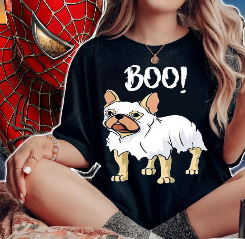 Frenchie Ghost Costume Funny French Bulldog Halloween Premium T-Shirt