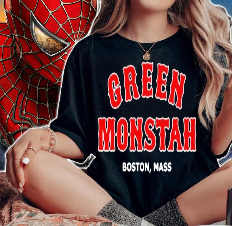 Green Monstah Funny Boston Mass New England Sports T-Shirt woman shirt